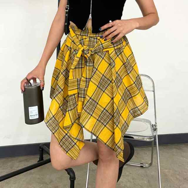 non-hedge チェックイレヘムスカート|TiMTiMオンラインストア