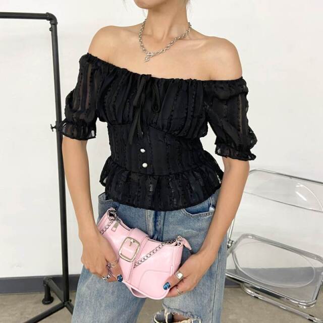 シフォンスクエアトップス