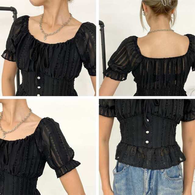 シフォンスクエアトップス