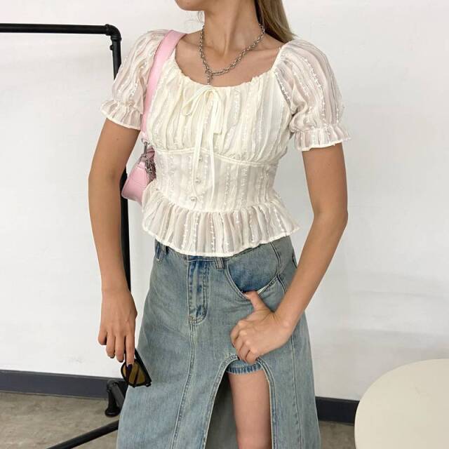 シフォンスクエアトップス