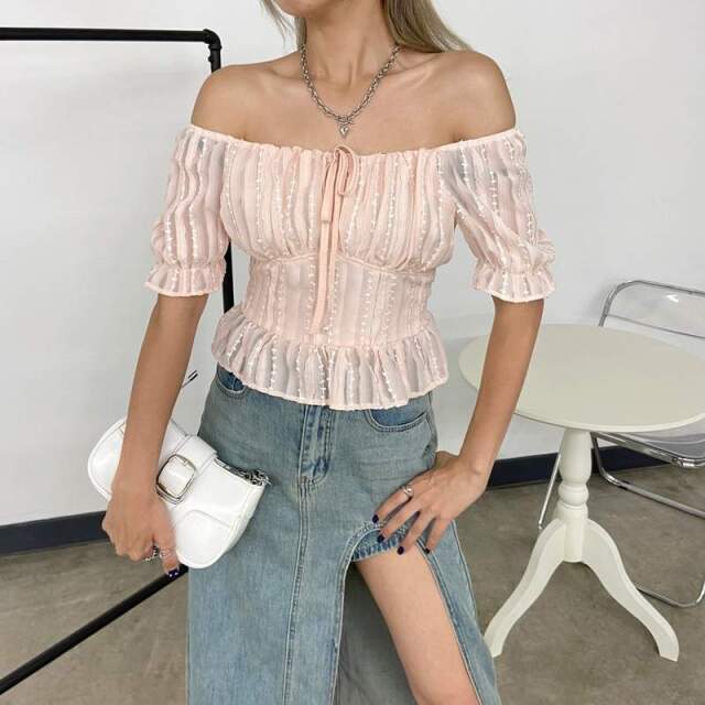 シフォンスクエアトップス