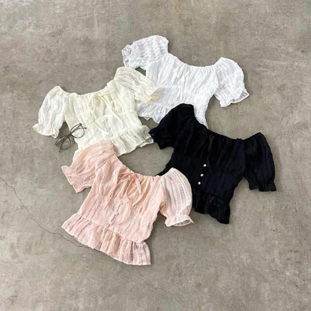 シフォンスクエアトップス