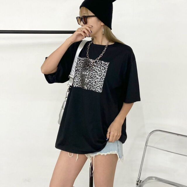 ヒョウ柄ビッグTシャツ