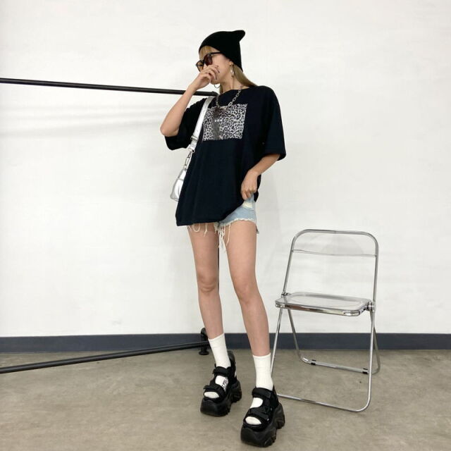 ヒョウ柄ビッグTシャツ