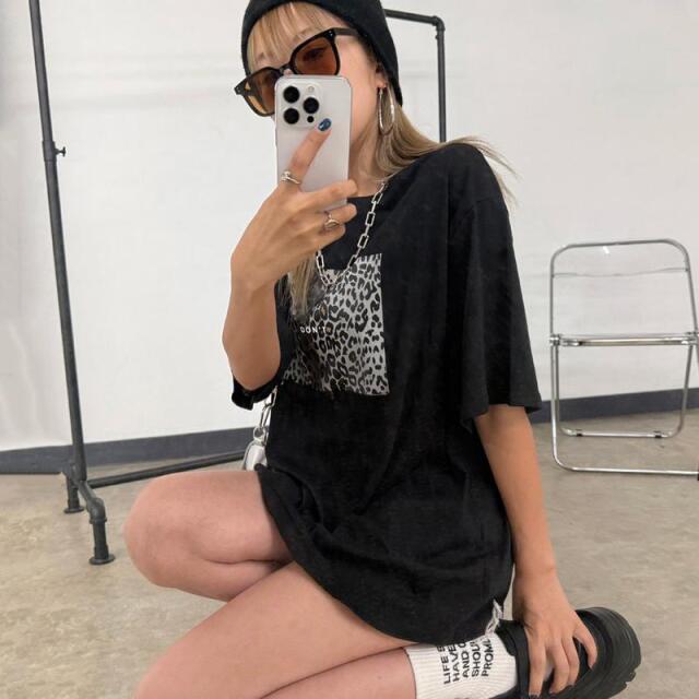ヒョウ柄ビッグTシャツ