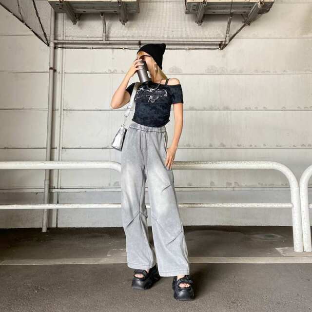 デニムロゴワンショルダーTシャツ