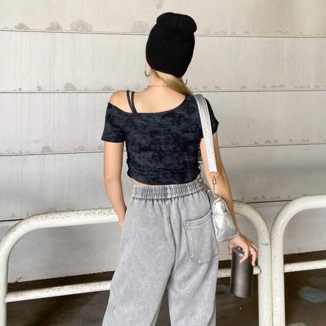 デニムロゴワンショルダーTシャツ