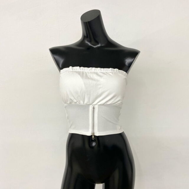 ベア裾ZIPトップス