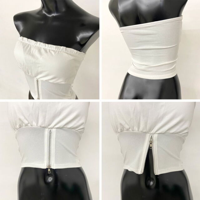 ベア裾ZIPトップス