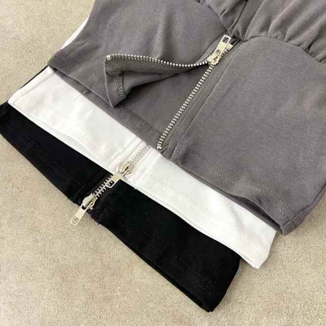 ベア裾ZIPトップス