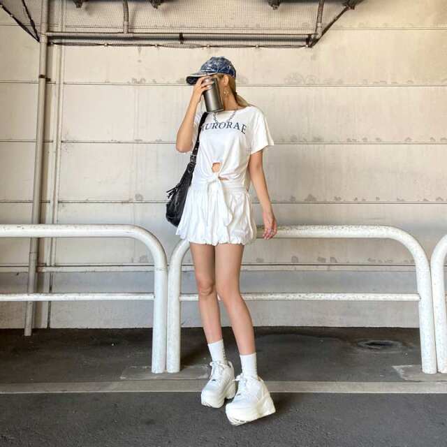 ロゴTシャツ・バルーンスカートセットアップ