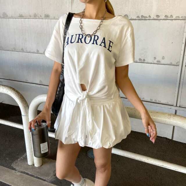 ロゴTシャツ・バルーンスカートセットアップ