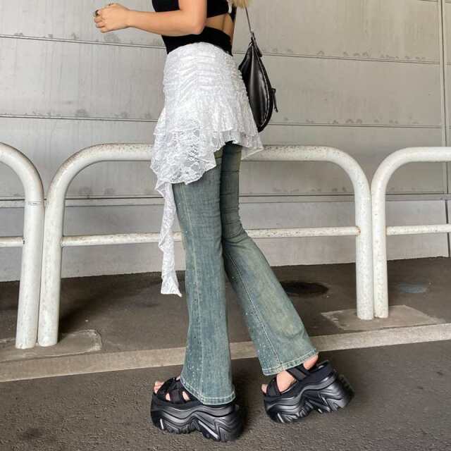レースイレヘムミニスカート