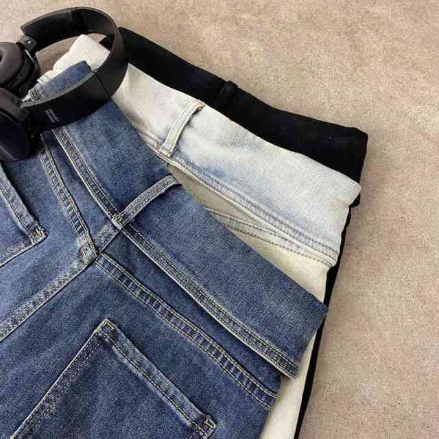 ウエスト折り返しデニムショートパンツ