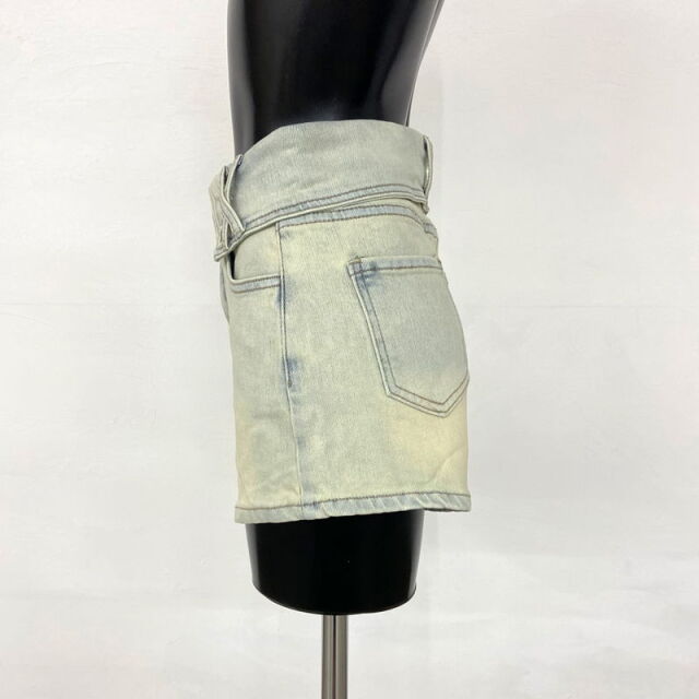 ウエスト折り返しデニムショートパンツ