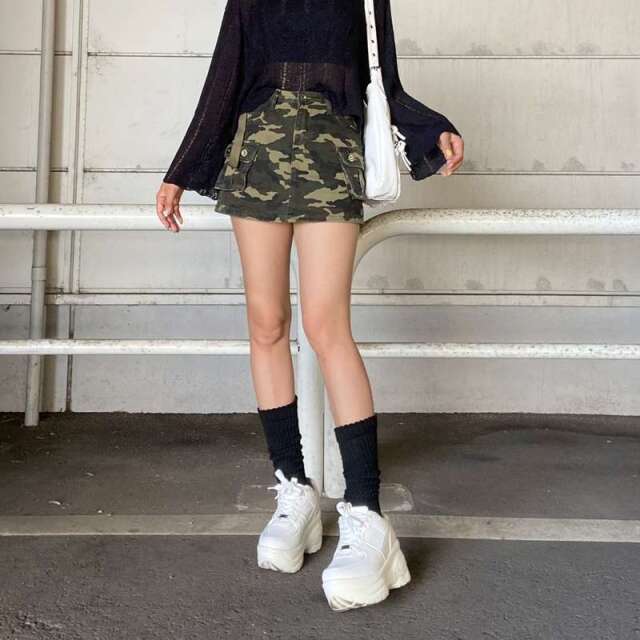 ウエストベルトツイルスカート