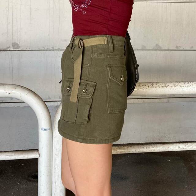 ウエストベルトツイルスカート