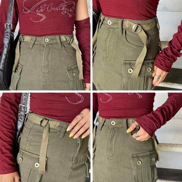 ウエストベルトツイルスカート