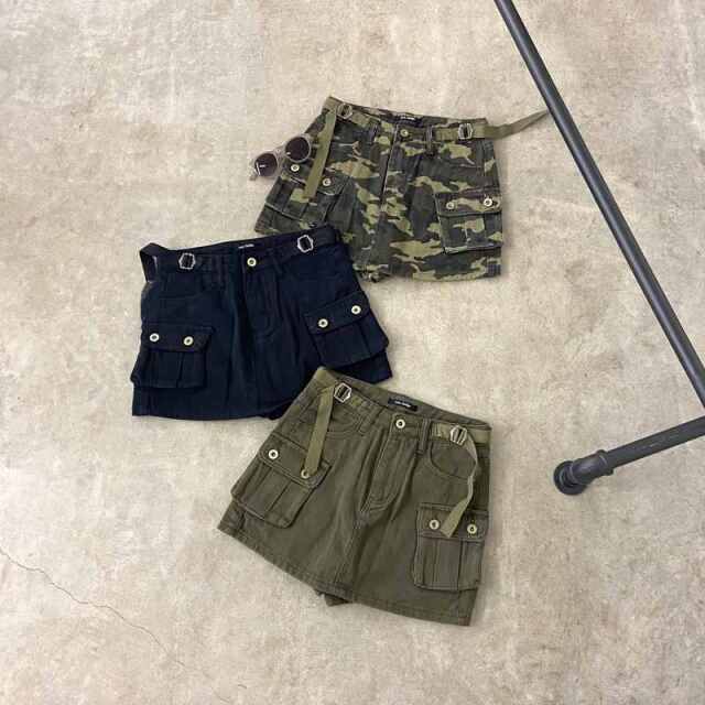 ウエストベルトツイルスカート