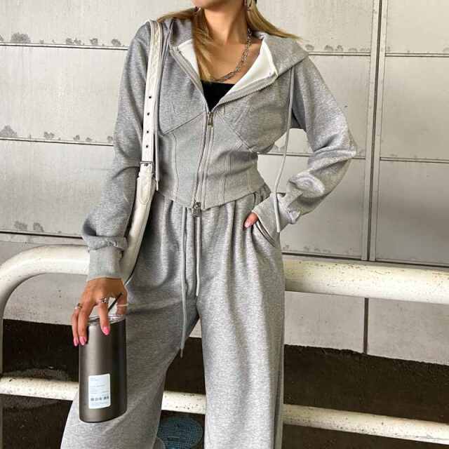 フードロゴ刺繍パーカー・パンツセットアップ