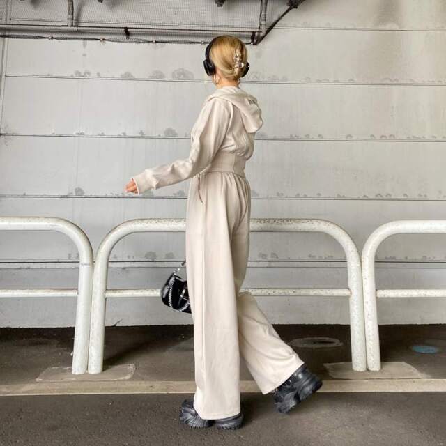 フードロゴ刺繍パーカー・パンツセットアップ