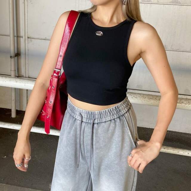シルバープレートリブタンクトップ