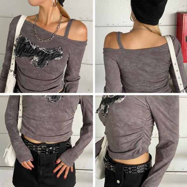 デニムロゴワンショルダーTシャツ