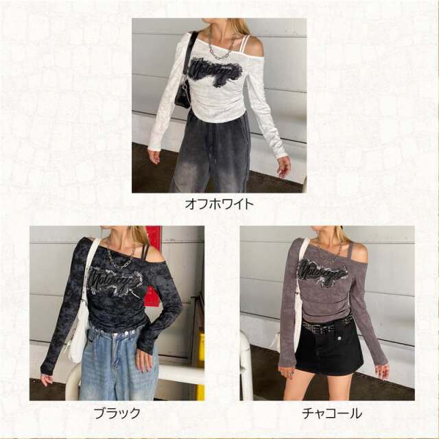 デニムロゴワンショルダーTシャツ