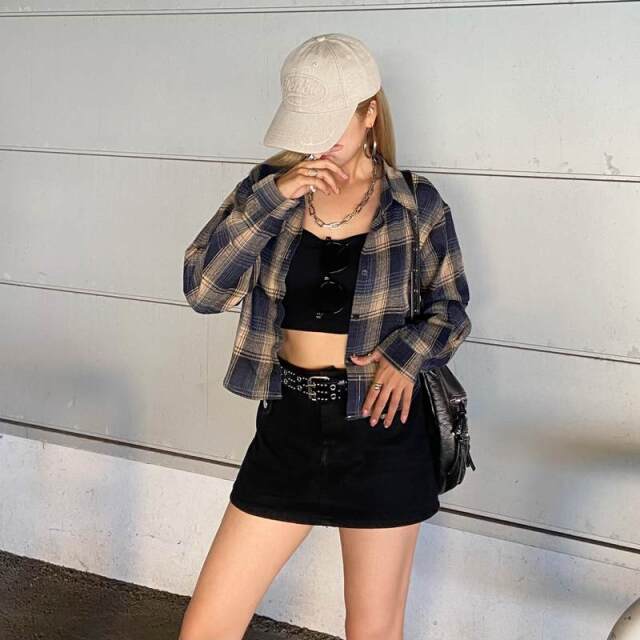 ショートチェックシャツ