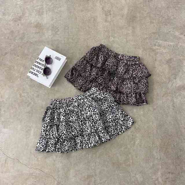 ヒョウ柄ティアードスカート