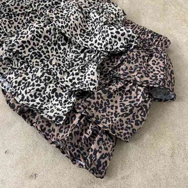 ヒョウ柄ティアードスカート