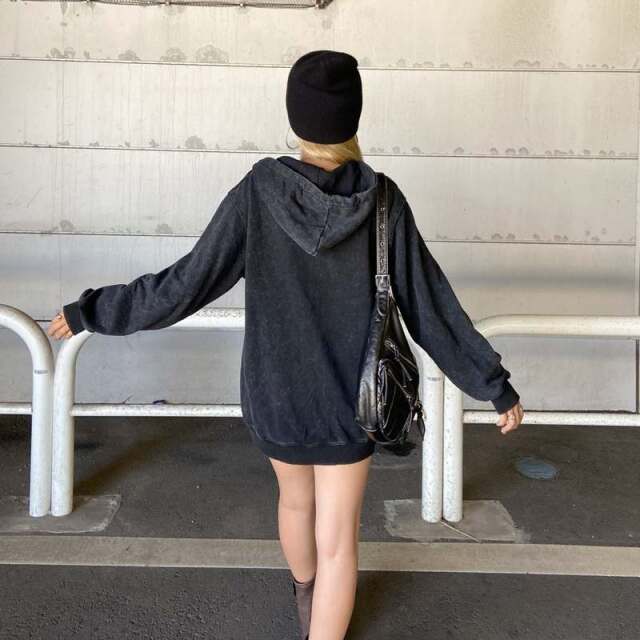 ビッグパーカー パーカー グリッタービッグZIPパーカー レディース メンズ