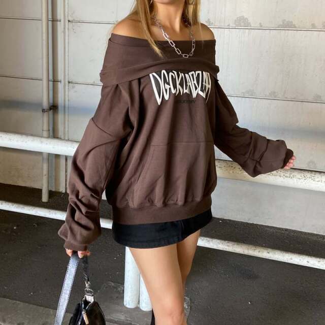 オフショルフードロゴトップス