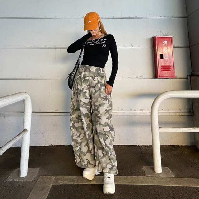 迷彩ワイドパンツ