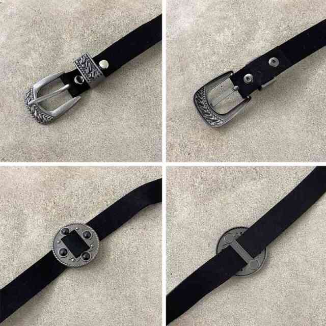 ベルト付きイレヘムチェックロングスカート