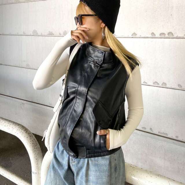 合成皮革ベスト