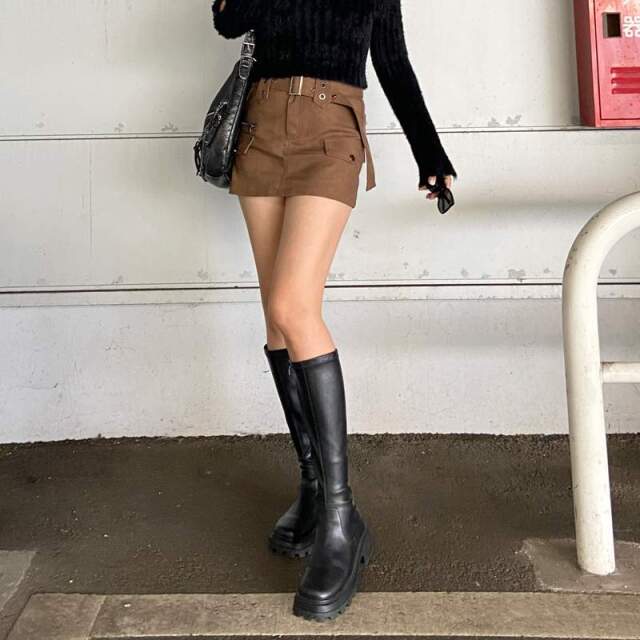 合成皮革ベルト付きスカパン