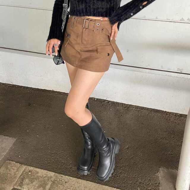 合成皮革ベルト付きスカパン