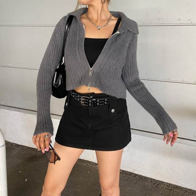 WZIPシャギーニットポロ