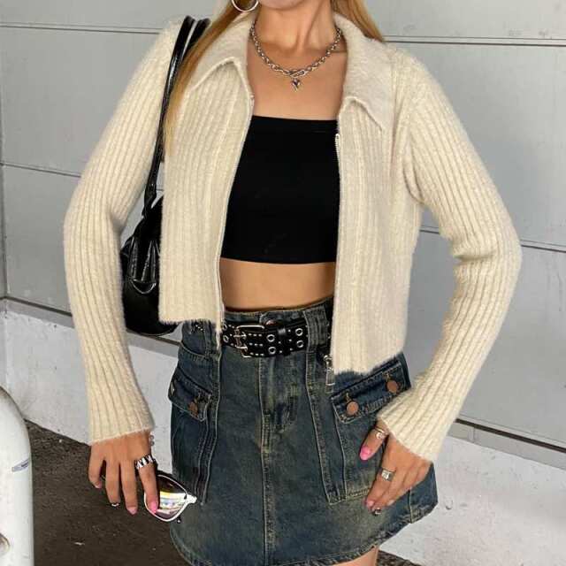 WZIPシャギーニットポロ