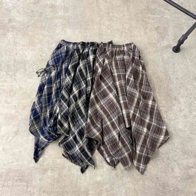 イレヘムチェックロングスカート