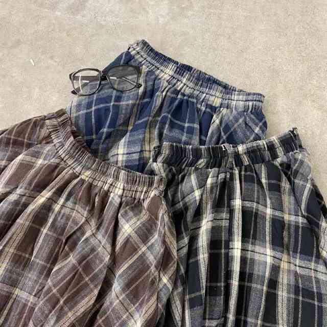 イレヘムチェックロングスカート