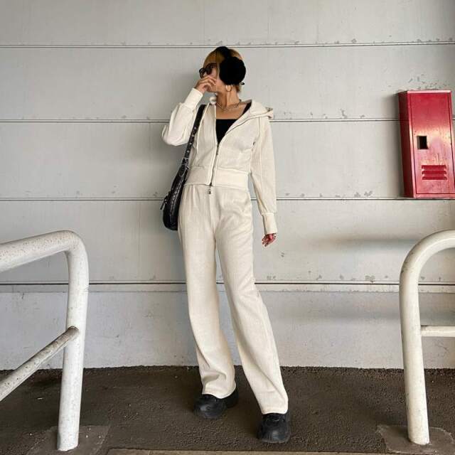 ラメZIPパーカー・パンツセットアップ