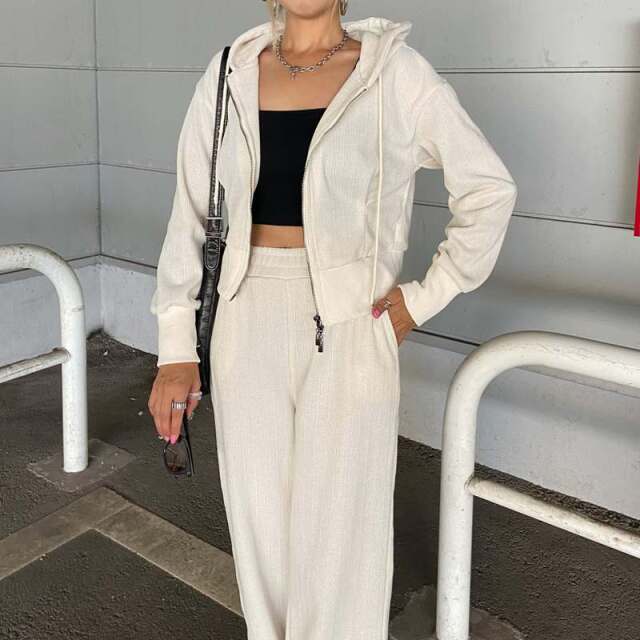 ラメZIPパーカー・パンツセットアップ