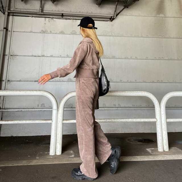 ラメZIPパーカー・パンツセットアップ