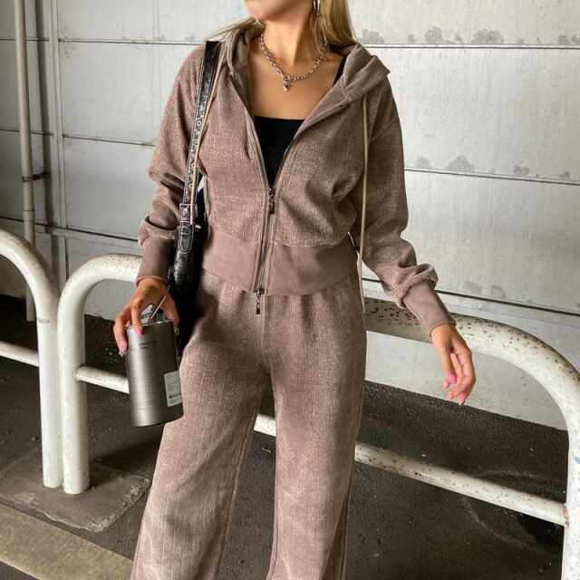 レコル Sensitiveナイロンパーカーパンツセットアップ non-hedge ラメZIPパーカー・パンツセットアップ|TiMTiMオンライン