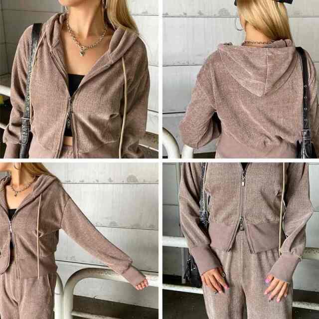 ラメZIPパーカー・パンツセットアップ