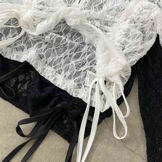 レースドロストプルオーバー