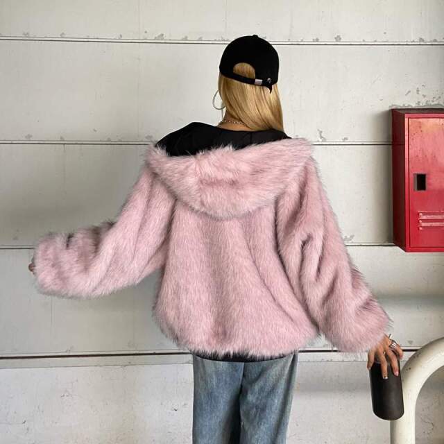 リバーシブルファーフードブルゾン