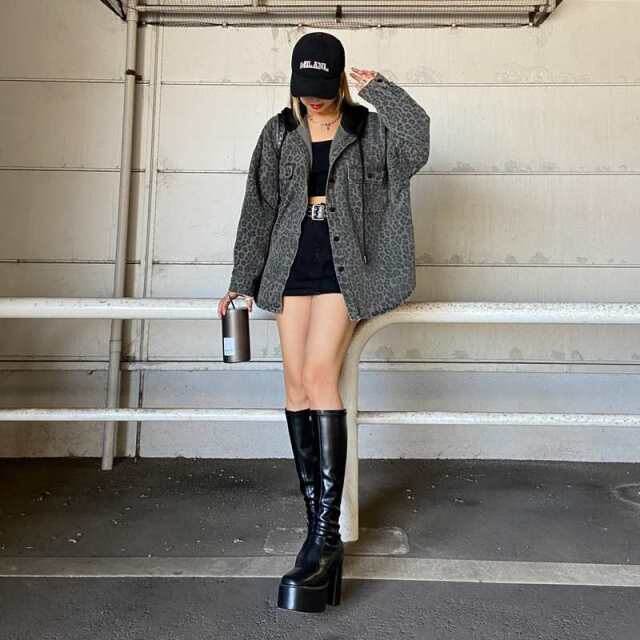 ヒョウ柄フードジャケット